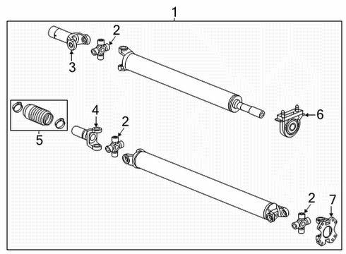 2024 GMC Sierra 3500 HD Boot, Propeller Shaft Slip Yoke Diagram for 15898093