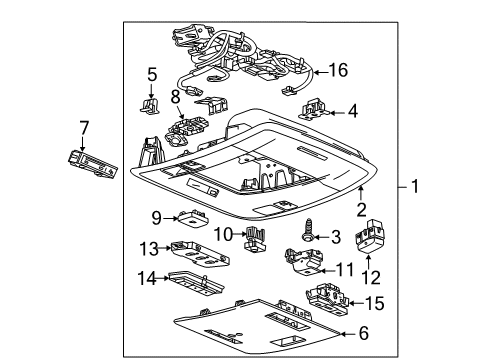 2016 GMC Sierra 3500 HD Overhead Console Diagram 2 - Thumbnail