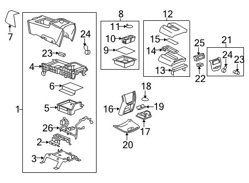 2010 GMC Yukon Armrest Asm,Front Floor Console *Cashmere Diagram for 19328708