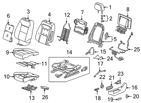 2021 Chevy Tahoe Driver Seat Components Diagram 2 - Thumbnail