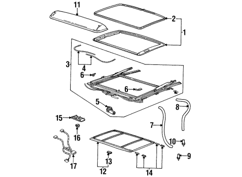 1998 Saturn SC2 Sunroof  Diagram