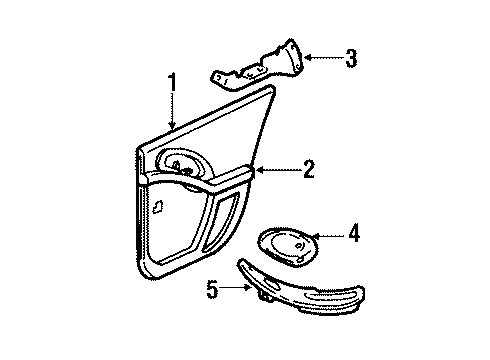 1998 Pontiac Grand Am TRIM, Rear Side Door Trim Diagram for 22603501