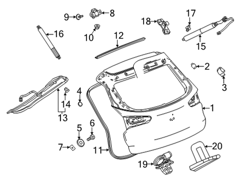 2022 Chevy Trailblazer Lift Gate - Body & Hardware Diagram 1 - Thumbnail