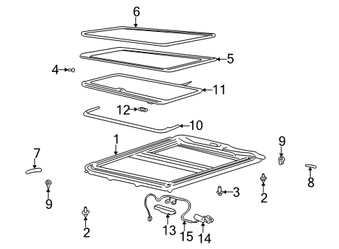 2004 Buick LeSabre Handle,Sun Roof Sunshade *Cashmere Diagram for 89022711