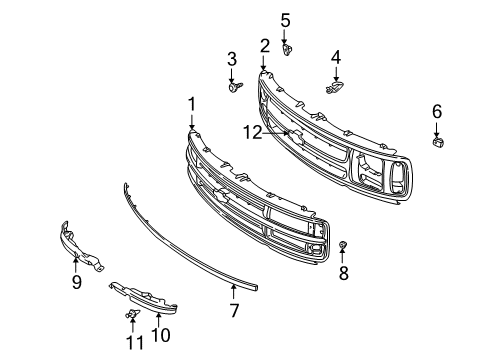 1999 Chevy P30 Grille & Components Diagram