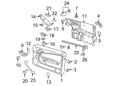 2008 Pontiac G6 Switch Assembly, Front Side Door Window & Rear Side Door Window Diagram for 15146034