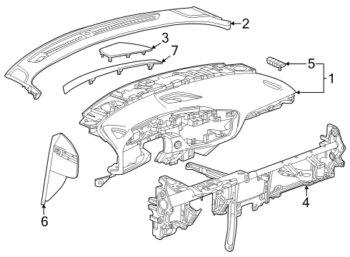 2024 Cadillac LYRIQ Cluster & Switches, Instrument Panel Diagram 5 - Thumbnail