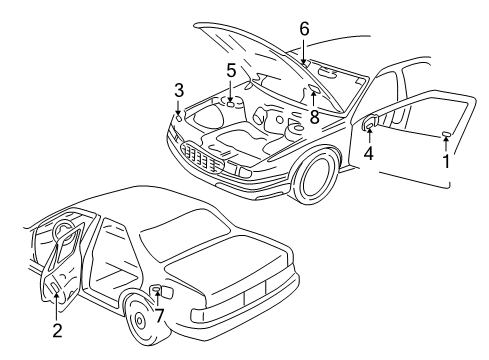 2001 Cadillac Seville Information Labels Diagram