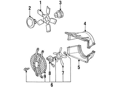 2000 Chevy Tahoe Cooling System, Radiator, Water Pump, Cooling Fan Diagram