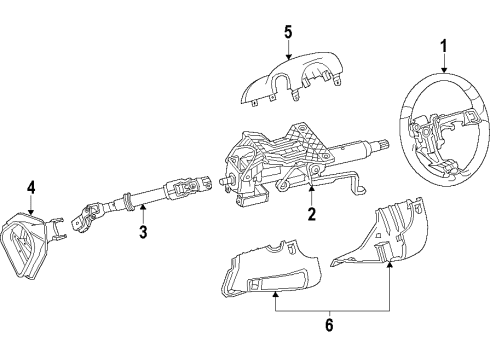 2011 Cadillac SRX Steering Column, Steering Wheel Diagram 2 - Thumbnail