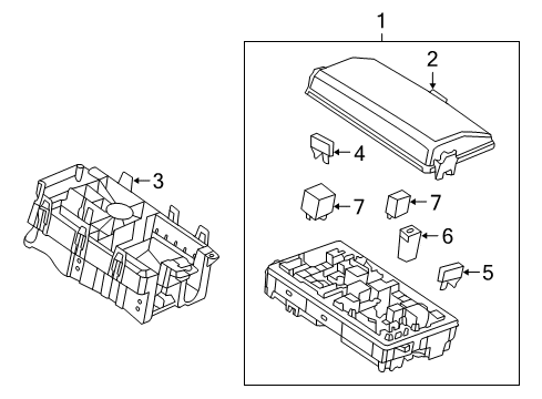 2017 Buick Regal Cover Assembly, Front Compartment Fuse Block Diagram for 13222784