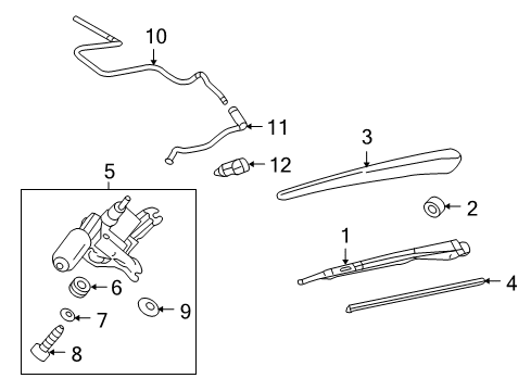 2010 Cadillac CTS Wiper & Washer Components Diagram 1 - Thumbnail