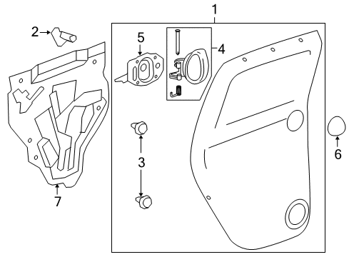 2008 Chevy HHR Trim Assembly, Rear Side Door *Gray L Diagram for 25853890