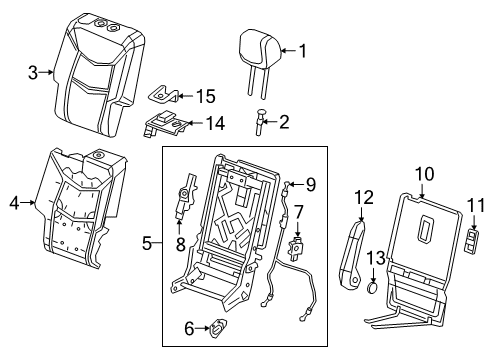 2022 Cadillac XT6 Cover Assembly, R/Seat Bk *Black Diagram for 84928071