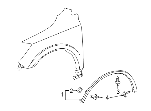 2009 Buick Enclave Exterior Trim - Fender Diagram