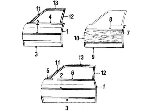 1986 Chevy Caprice Molding, Edge Grd Front Door Lh Diagram for 10076013