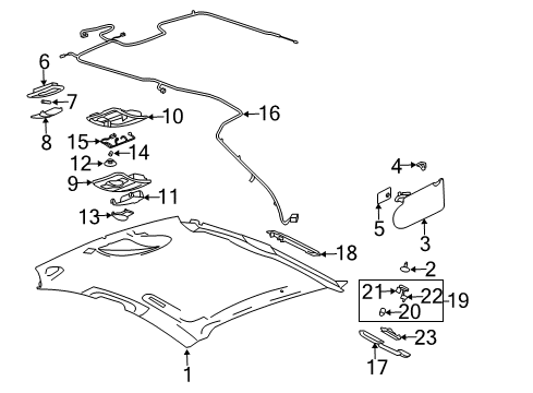 2006 Pontiac Grand Prix Harness Assembly, Quarter Courtesy & Reading Lamp Wiring Diagram for 10359916