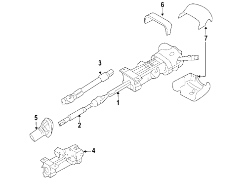 2005 Hummer H2 Steering Column, Steering Wheel & Trim, Shroud, Switches & Levers Diagram