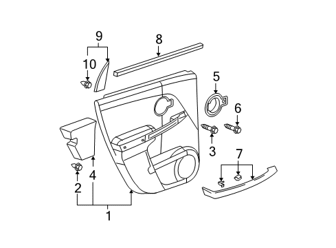 2006 Chevy Equinox Interior Trim - Rear Door Diagram