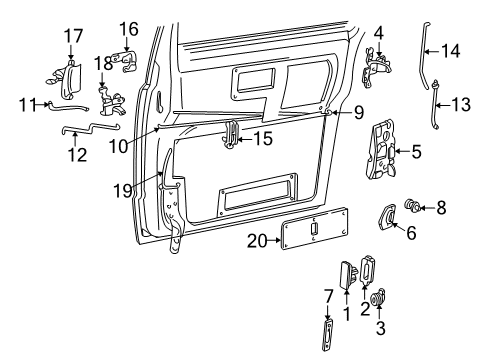 2004 GMC Safari Rear Door, Body Diagram 3 - Thumbnail