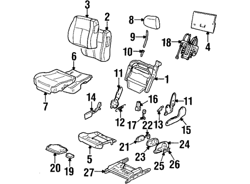 2001 Oldsmobile Aurora KNOB, Front Seat Adjuster Diagram for 25671089