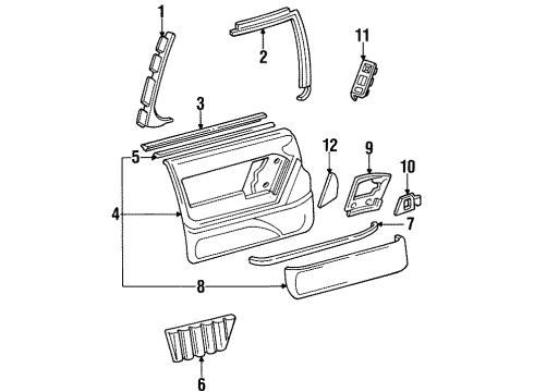 1999 Oldsmobile LSS Bezel, Front Diagram for 25618100