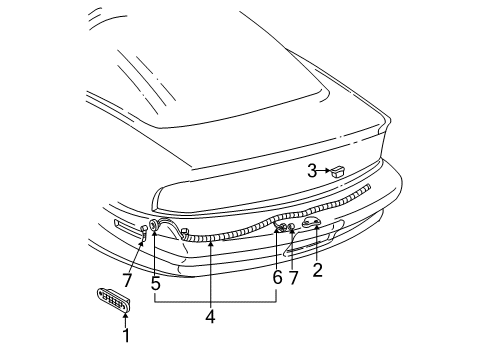 1996 Chevy Camaro Lamp Assembly, Rear Side Marker Diagram for 5976009