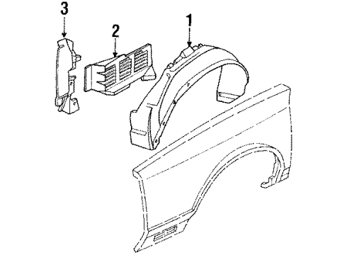 1984 Chevy Celebrity Panel, Front Wheelhouse Diagram for 10051093