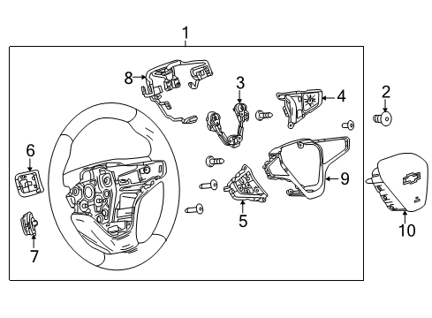 2018 Chevy Malibu WHEEL ASM-STRG *DK ATMOSPHERR Diagram for 84680887