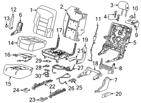 2023 GMC Acadia Second Row Seats Diagram