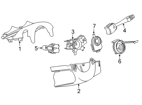 2011 Chevy Volt Shroud, Switches & Levers Diagram