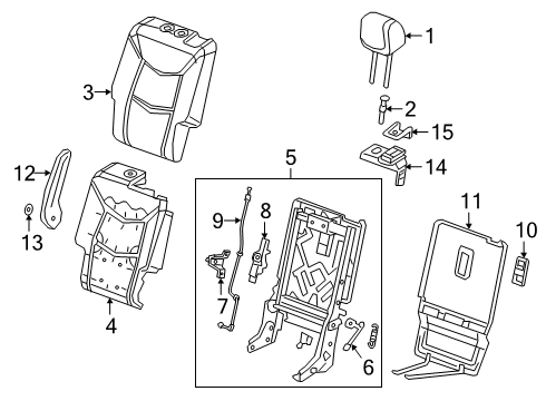 2020 Cadillac XT6 Second Row Seats Diagram 5 - Thumbnail