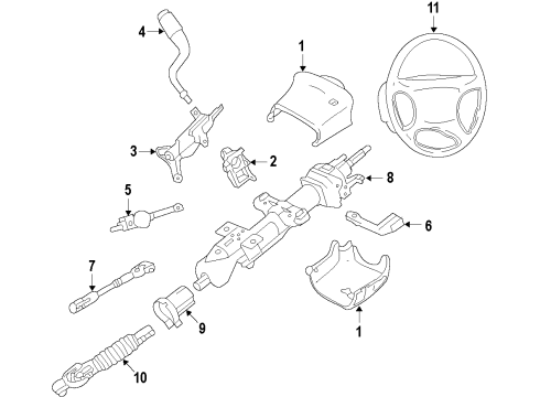 2008 Chevy Silverado 3500 HD Steering Column & Wheel, Shroud, Switches & Levers Diagram 2 - Thumbnail