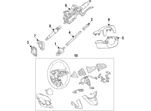 2021 Cadillac CT4 Wheel Assembly, Strg *Black Diagram for 84756029