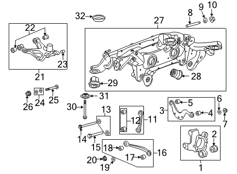 2015 Buick Enclave Rear Suspension, Control Arm Diagram 4 - Thumbnail