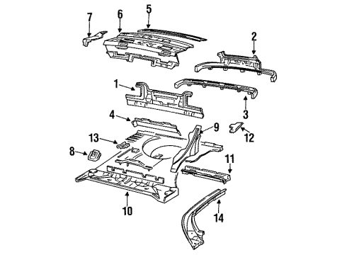 1990 Pontiac Grand Prix Panel Assembly, Rear End Diagram for 10102950