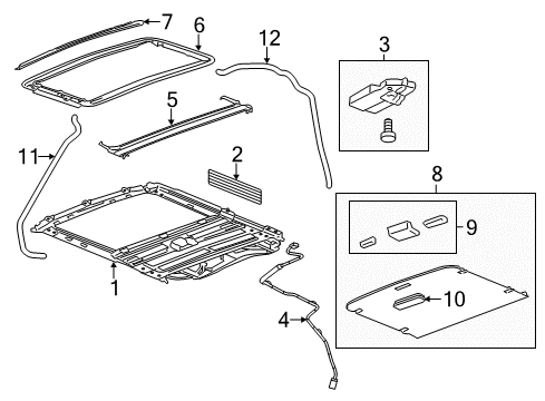 2015 Chevy Captiva Sport Sunroof, Body Diagram