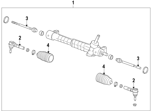 2013 Cadillac XTS P/S Pump & Hoses, Steering Gear & Linkage Diagram 1 - Thumbnail