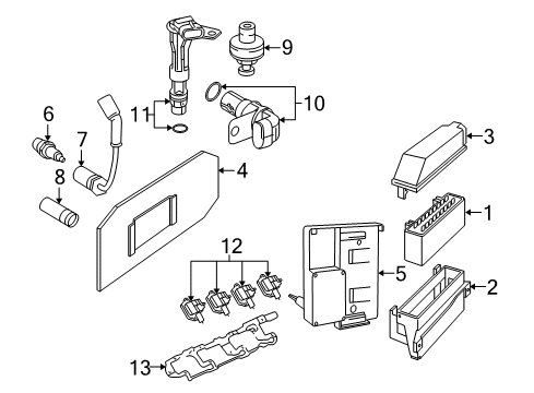 2005 Pontiac GTO Powertrain Control Module Assembly Interface Diagram for 92189621