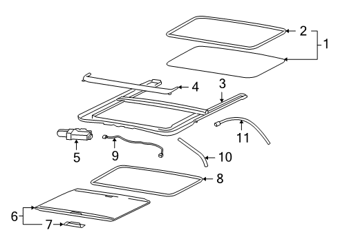 2009 Hummer H3T Sunroof Diagram