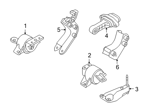 2009 Pontiac G3 Engine & Trans Mounting Diagram