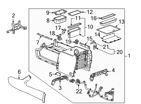 2016 Chevy Silverado 1500 Console Assembly, Front Floor *Black Diagram for 84017261