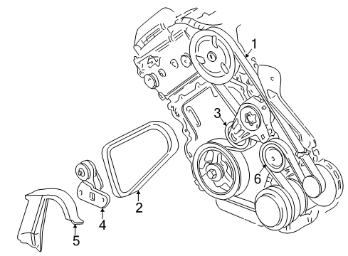 2004 Pontiac Bonneville Belts & Pulleys, Cooling Diagram 2 - Thumbnail