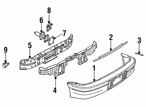 1992 Saturn SC Rear Bumper Diagram