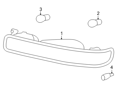 2006 GMC Sierra 1500 Headlamp Components, Park & Side Marker Lamps Diagram 2 - Thumbnail