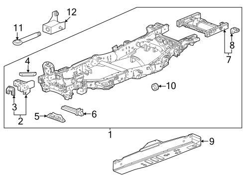 2021 Cadillac Escalade Frame & Components Diagram