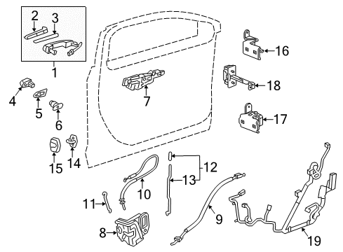 2018 Cadillac XTS Hinge Assembly, Front Side Door Lower Diagram for 13576848