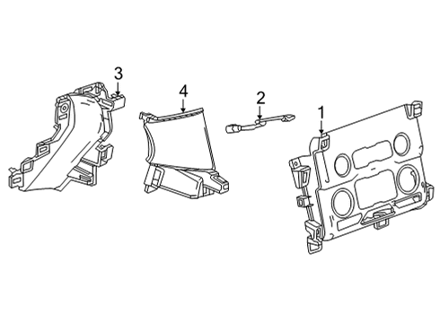 2023 GMC Yukon XL Applique Assembly, I/P Lwr Ctr Tr Plt *Steel Silverr Diagram for 84564938