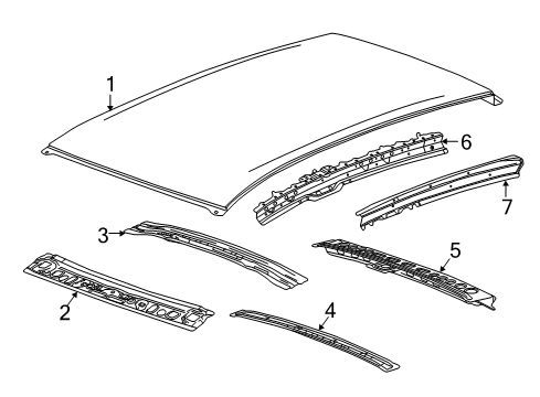 2012 Chevy Sonic Rail Assembly, Roof Outer Side Diagram for 42479682