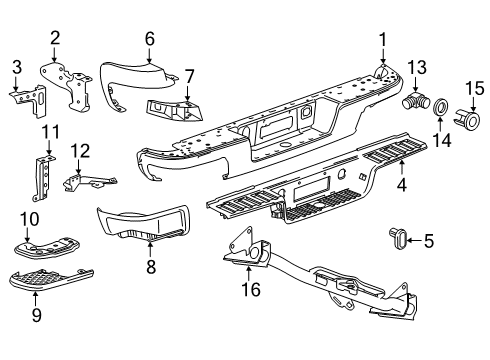 2018 GMC Canyon Bumper & Components, Trailer Hitch Components Diagram 2 - Thumbnail